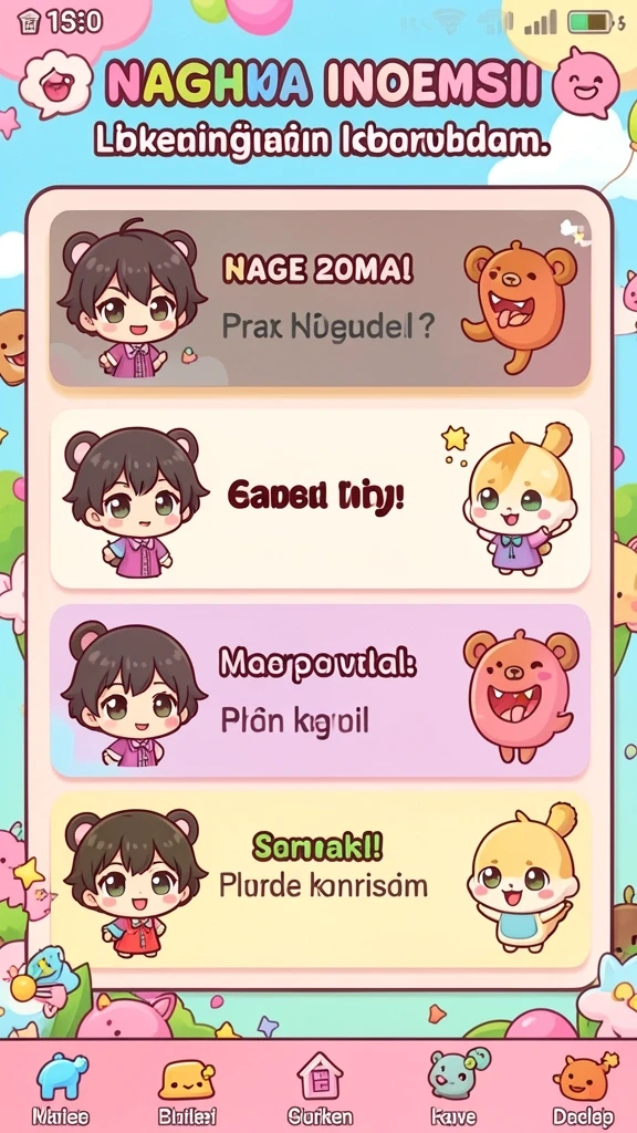 Karakter yang beragam dan menarik untuk dipilih.