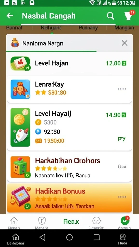 Tampilan menu utama game yang menarik dan user-friendly.