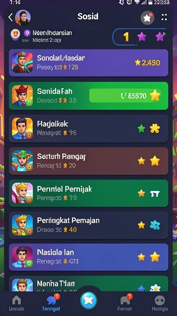 Tampilan menu utama yang menarik dan mudah dinavigasi.