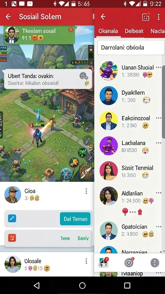Fitur sosial untuk berbagi pengalaman dengan teman.